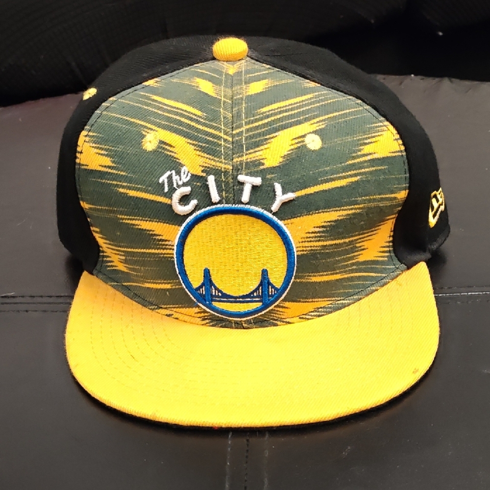 Warriors New Era Black, Gold, And Green Snapback